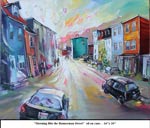 Morning Hits the Bannerman Street, Oil on Canvas